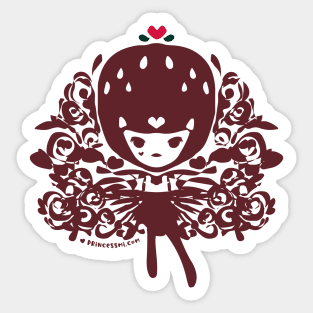 whimsical strawberry girl Sticker
